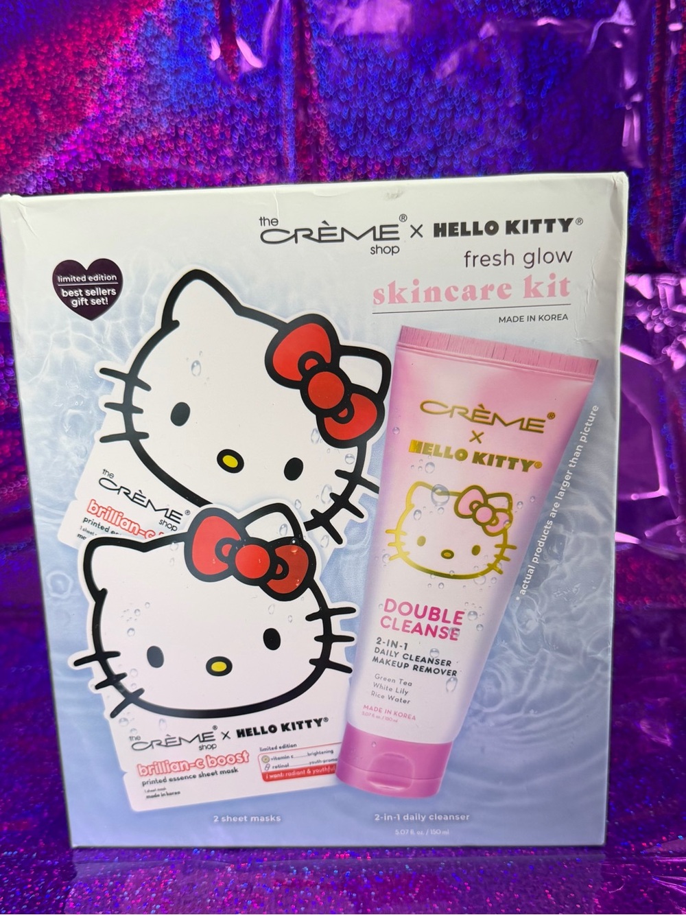 Crème x Hello Kitty Fresh Glow Skincare Kit - Pink